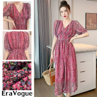 EraVogue S-XL เดรสผู้หญิง เดรสชีฟอง เดรสทรงเอ เดรสลายดอก เดรสยาว เดรสเกาหลี เดรสสาวอวบ เดรสเซ็กซี่ เดรสแฟชั่น ชุดเดรสผู้หญิง 4768