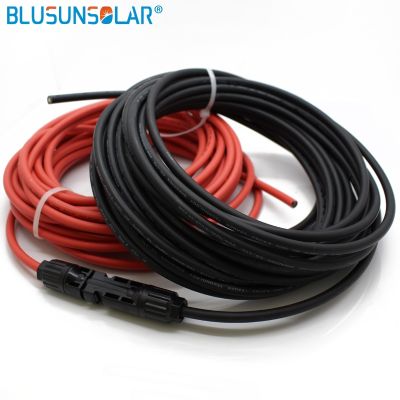 【CW】 2 pcs/lot SOLAR Wire Extension Black Red 2.5mm2 4mm2 6mm2 Cable with Male and Female Harness PV