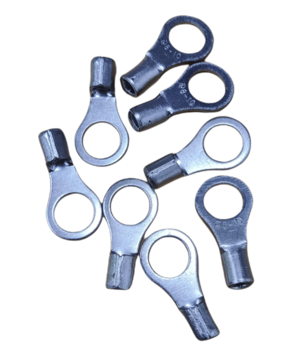 Terminal Lugs Ring Type Without Insulation 8mm (4Pcs + 4Pcs Free) , Ring Terminal Lugs, Round