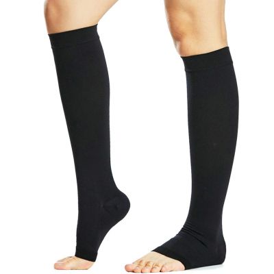 Toe Knee Calf Compression Socks Men Firm 20-30 mmHg Graduated Support for Varicose Veins Edema Flight