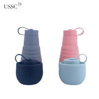 USSC Folding Silicone Water Cup Large Capacity High Temperature Resistant escopic Outdoor Sports Kettle Travel Portable HZ053