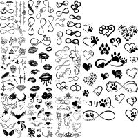 hot【DT】 Dog Paws Temporary Tattoos Adults Children Lips Fake Sticker Arm Neck Tatoos