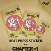 สติกเกอร์รีดร้อน ลาย แมวญี่ปุ่น ขนาด 5 ,8 , 12 ซม. / Japanese Cat Heat Press Sticker 5, 8, 12 cms