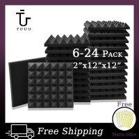 TOUO Studio Acoustic Foam Panel 6/12/24 Pcs Soundproof  Foam Board For KTV Room Sound Proof Foam Panels Sponge Pad Cables