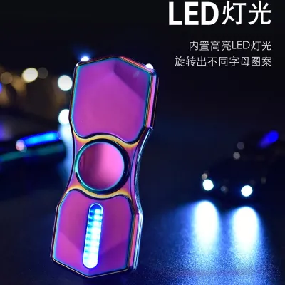 [COD] Lighted sports fidget spinner cigarette lighter creative lights double flashlight love lighters