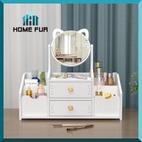 Home Fur โต๊ะแต่งหน้า กล่องเก็บเครื่องสำอางค์ อุปกรณ์แต่งหน้า มีลิ้นชัก พร้อมกระจกชัด ปรับหมุนได้ สำหรับแต่งหน้า #กล่อง   #กล่องผ้า  #กล่องพลาสติก #กล่องเก็บของ  #กล่องเก็บเครื่องสำอาง #ชั้นเก็บของ #ชั้น #ชั้นเครื่องสำอาง