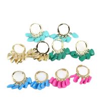 5 Pairs, Boho Style Multicolor Enamel Heart Hoop Earrings Neon Yellow Green Ear Bone Earrings Women Girls Vintage Jewelry