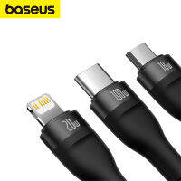 Baseus สาย USB 3 In 1สำหรับชาร์จ IP 15 14 12,ชาร์จได้สูงสุด100วัตต์ USB Type C หลากหลายสำหรับ HuaWei Samsung Xiaomi Vivio ไมโคร USB สาย USB แท็บเล็ตสายเคเบิลแล็ปท็อปสายลวด