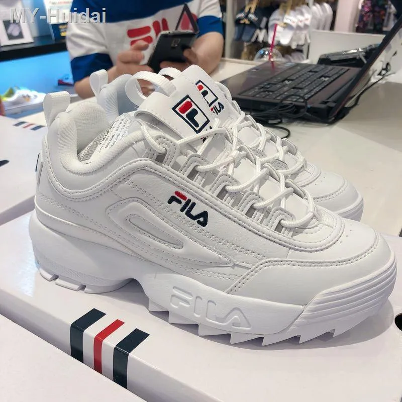 INS sports shoes platform shoes old shoes FILA sports shoes men's and women's casual shoes running shoes Lazada