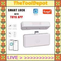 TheToolDepot Qooiu ตัวล็อกตู้ลิ้นชักอัจฉริยะ,บลูทูธไร้กุญแจปลดล็อคความปลอดภัยของเด็กป้องกันการโจรกรรมล็อคการควบคุมโทรศัพท์ล็อคตู้อัจฉริยะล็อคตู้เสื้อผ้าตู้ซ่อน DIY