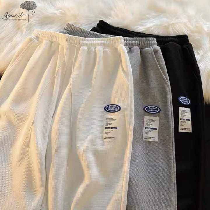 amart-กางเกงเอวสูงกางเกงกโป่งพองผิวหลวมและระบายอากาศได้ดีเหมาะสำหรับใส่ไปช้อปปิ้ง