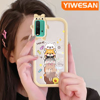 YIWESAN เคสสำหรับ Xiaomi Redmi 9T Redmi 9 Power เคสลายการ์ตูนสัตว์น่ารักแบบโปร่งใสกันกระแทกเคสมือถือสร้างสรรค์เคสป้องกันเลนส์กล้องถ่ายรูปลายสัตว์ประหลาดน้อยปลอกซิลิโคนใส