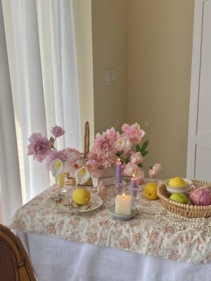 （HOT) ผ้าปูโต๊ะลายดอกไม้เล็กๆ ins ผ้าปูโต๊ะผ้าฝ้ายแท้สไตล์พระย้อนยุคฝรั่งเศสสไตล์ฝรั่งเศสตอนใต้