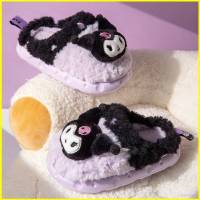 Gp2 Sanrio Kuromi Hello Kitty รองเท้าสลิปเปอร์ ผ้ากํามะหยี่ขนนิ่ม ลายการ์ตูนน่ารัก กันลื่น เหมาะกับหน้าหนาว สําหรับเด็ก ผู้ใหญ่