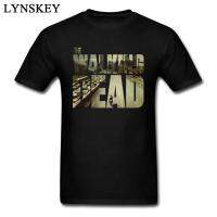 The Walking Dead Funky T-shirt Mans Short Sleeve Cotton Teeshirt Customized Boyfriends Top Cool Black