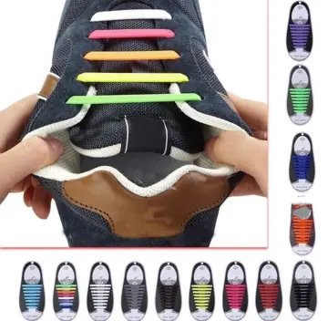 16Pcs Lazy Elastic Silicone Shoelaces No Tie Running Sneakers Strings Shoe  Laces Hot Shoes Accessories for Men Women