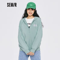 Semir แจ็คเก็ตผู้หญิงกีฬาสบายๆคาร์ดิแกนด้านนอกฤดูใบไม้ร่วงใหม่2022สีเทาหลวมถักแจ็คเก็ตอินเทรนด์ Ins