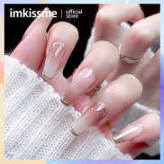 French Tip Press on Nails Acrylic Nails with Flowers Fake Nails Nude Nails