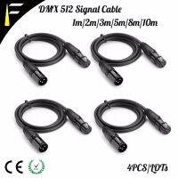 สายสัญญาณ DMX512 3 Pins 3XLR Core Cannon 2in1ชายและหญิง DMX สาย Mike สายสัญญาณเข้าออกใส่วัสดุทองแดงทั้งหมด4PCS