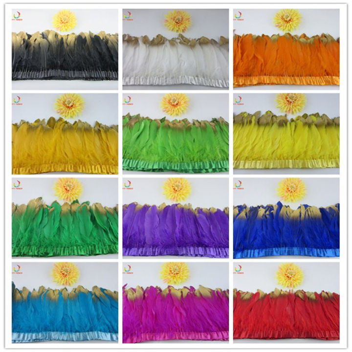 หลายสีขนห่านจดจ้อง100หลาจำนวนมากย้อมห่านขนริบบิ้น15-20เซนติเมตรขนห่านฝอยที่มีคุณภาพสูงขนนก-diy