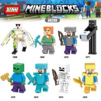 Minecraft Steve Enderman Kids Gift Minifigures Play Building Blocks X0295