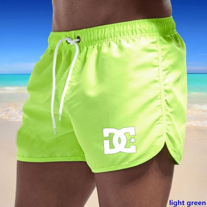 mens-summer-newest-sports-four-points-shorts-fashion-solid-color-elastic-lace-up-pants-dc-printed-casual-male-beach-sweatpants