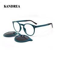 【hot】 KANDREA Round Sunglasses Man Magnetic Glasses Clip on Brand Designer 2022 Optical Myopia Eyeglasses Frame S2034 ！