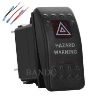 HAZARD WARNING Rocker Switch 5 Pins on-off SPST Dual Red Led for Car Boat RV Truck VehiclesWaterproof12V 24VJumper Wires