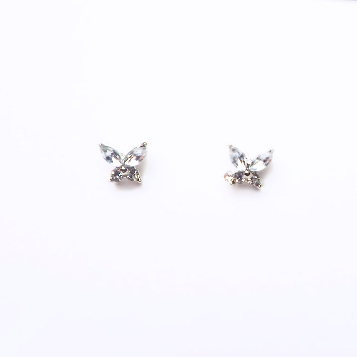 aesdothete-aesdotheteearring43-ต่างหูคริสตัล-ต่างหูผีเสื้อ-ต่างหูเงิน