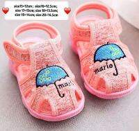 Baby Nong รองเท้าเด็ก เวลาเดินมีเสียง ผ้าฝ้าย  เบา นุ่ม สบาย มีสองสี(ชมพู สีฟ้า) 6size（15-16-17-18-19-20 ）0-1-2-3ปี
