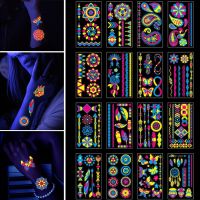 2023 New Luminous Temporary Tattoo Sticker Festive Masquerade Party Makeup Funny Temporary Neon Face Body Stickers Stickers