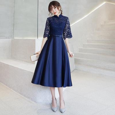 Evening Dress Dress Womens 2022 New Banquet Party Elegant Dignified Atmosphere Blue Dinner Host Small Medium Long