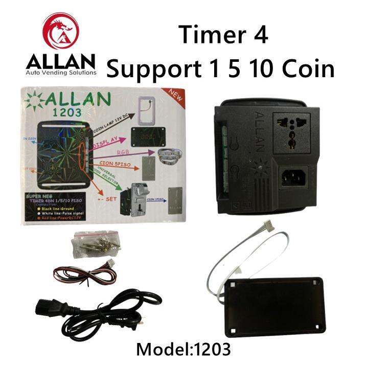 ALLAN 1203 Timer 4digit Support 1 5 10 Old And New Coin Pisowifi / Piso ...