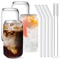 【CW】✧❖  Drinking Glasses with Glass 4 Sets Can Shaped Beer Cup Iced for Whiskey Soda Cocktail Drinkware