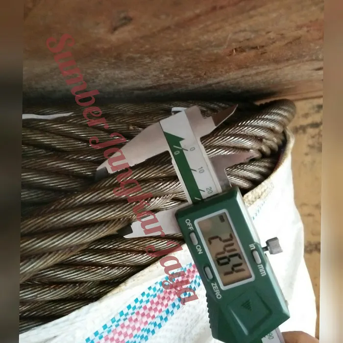 wire Rope / Kawat seling / Kawat Baja 24 MM 6x36 UNGALV RHRL KISWIR