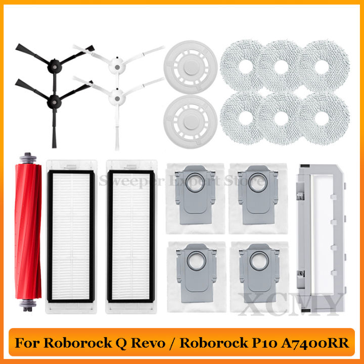 For Roborock P10 / Q Revo Robot Vacuum Cleaner Main Roller Brush Filter Bag  Kit