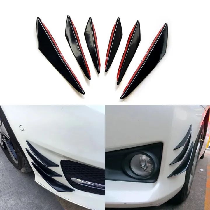 6pcs Set Universal Front Bumper Lip Decoration Diffuser Splitter Fins Body Spoiler Canards