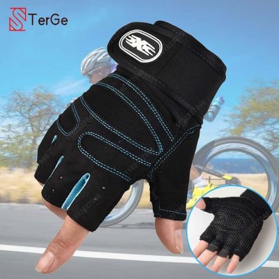 Mens Cycling Gym Gloves Non-slip Abrasion-resistant Fitness Fishing Bicycle Glove Wrist Guards Motorcyclist Biker Gloves