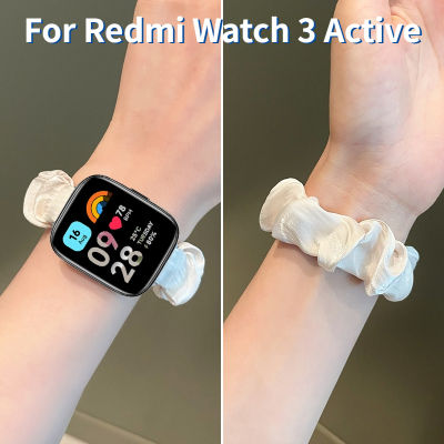 สุภาพสตรีผม Scrunchie สายนาฬิกาแบบยืดหยุ่นสำหรับ Redmi Watch 3 Active สายรัดสมาร์ทสายรัดข้อมือสายรัดข้อมือสำหรับ Xiaomi Redmi Watch 3 Active อุปกรณ์เสริม