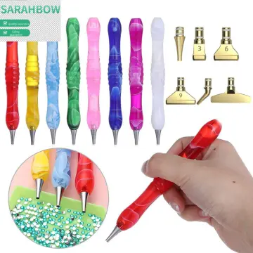 Cheap Resin Diamond Painting Pen Eco-friendly Alloy Replacement Pen Heads  Multi Placers Point Drill Pens DIY Nail Art Tool Set