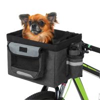 □♕✉ Foldable Bicycle Front Basket Removable Bike Pet Basket Pet Dog Cat Rabbit Carrier Camping and Picnic Tote Bag Bicycle Bag