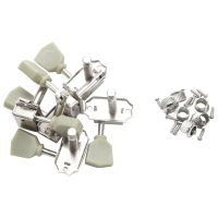 A Set 6 Pcs Jade Green Retro Trapezoid Button Locked String Tuning Pegs Key Tuner Machine Head for Guitar Lock Schaller Style