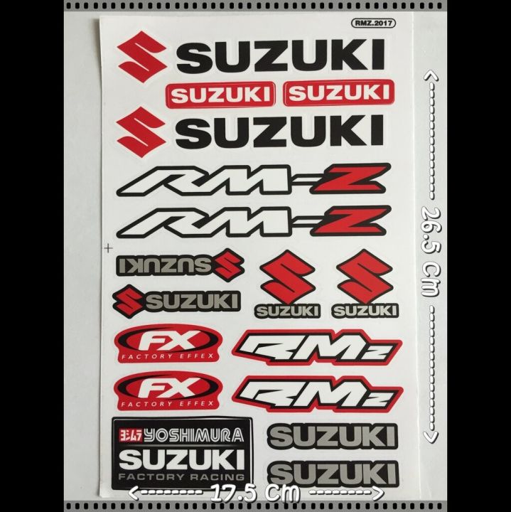 Suzuki สติกเกอร์ เคลือบกันน้ำ ไดคัท ติดรถยนต์ มอเตอร์ไซด์ รถแข่ง บิ๊กไบค์ เวสป้า Waterproof Decal Sticker