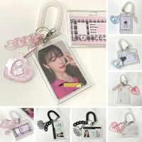 Cute Cartoon Credit Card Holder Card Sleeve Acrylic Transparent Photocard Holder Card Photo Holder Bag Pendant School Stationery