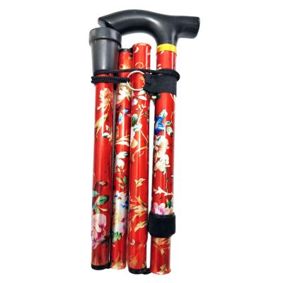；‘【； Portable Folding Cane Collapsible Walking Stick Pole Mountaineering Crutches.