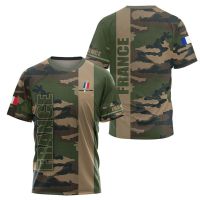 France Army Camouflage Men T Shirt Commando ARMY-VETERAN 3D Special Forces Short Sleeve Tactical Shirts Mens Clothing Top Tees