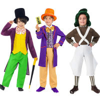 เด็ก Willy Wonka คอสเพลย์เครื่องแต่งกายสำหรับเด็กภาพยนตร์ Charlie และช็อกโกแลตโรงงานเด็กคอสเพลย์ฮาโลวีนเครื่องแต่งกายสำหรับ Boy