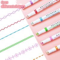 6 PCS Highlighter Pens Novelty Stationery Cute Stationery School Supplies Art Marker Japanese Drawing Pen Creative HighlighterHighlighters  Markers