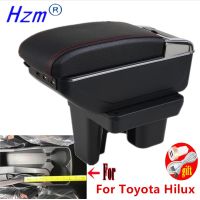 ✒✻∏ For Toyota Hilux Armrest box For Toyota Hilux Car Armrest Storage box Retrofit parts Interior USB LED Holder Ashtray accessories