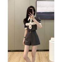 COD High-end feeling small dress shorts suit womens summer dress college style thin womens fashion two-piece set of small people